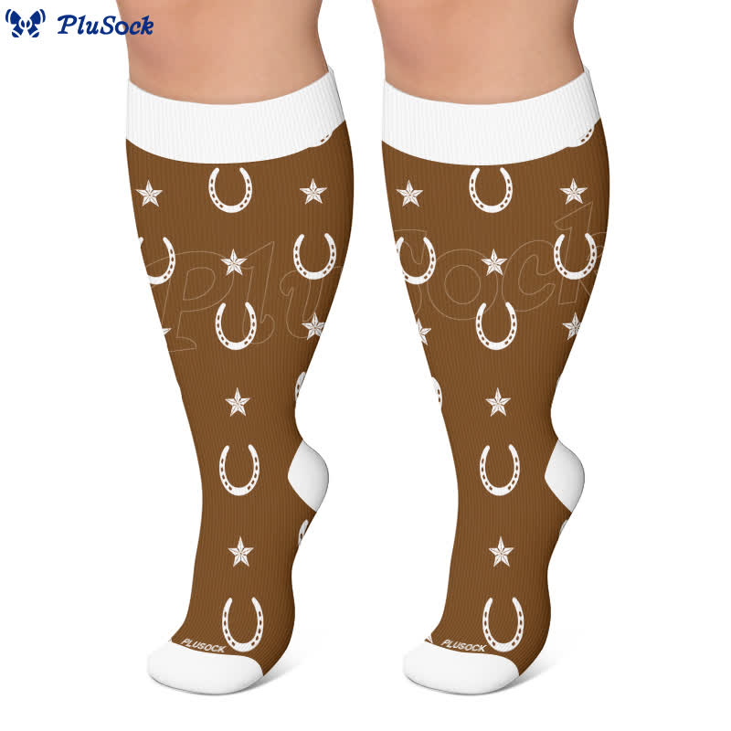 Plusock Plus Size Butterfly Lucky Horseshoe Compression Socks - image 6