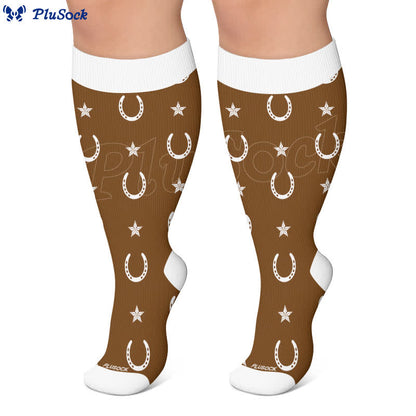 Plusock Plus Size Butterfly Lucky Horseshoe Compression Socks - image 6