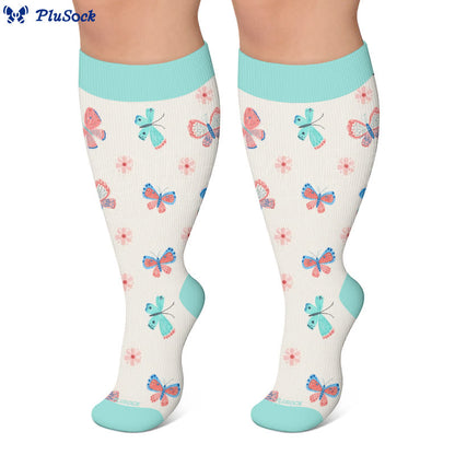Plusock Plus Size Butterfly Lucky Horseshoe Compression Socks - image 9