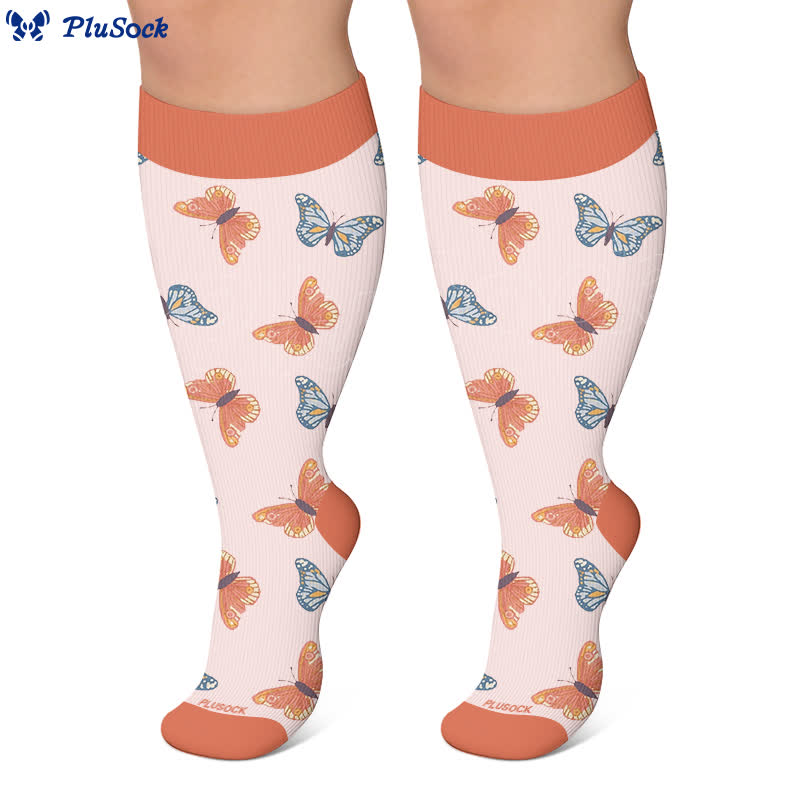 Plusock Plus Size Butterfly Lucky Horseshoe Compression Socks - image 8