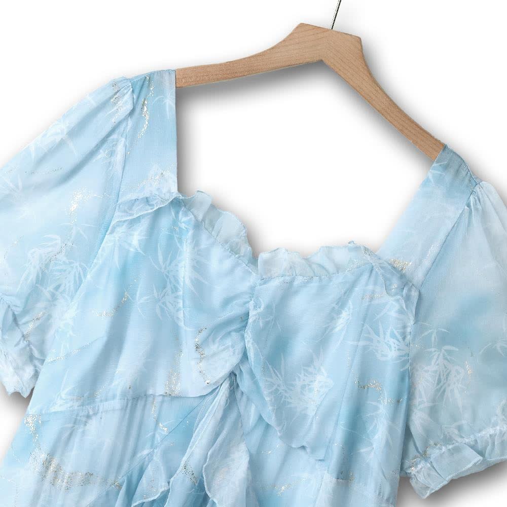 Plusock Plus Size Lightweight Puff Short Sleeve Summer Dresses - image 1