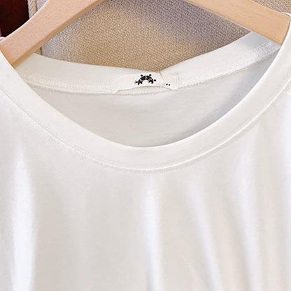 Plusock Plus Size Round Neck Short Sleeve Drawstring Tunic Top - image 3