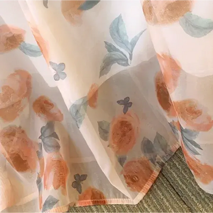 Plusock Plus Size Square Neck Puff Short Sleeve Empire Waist Floral Print Summer Dress - image 4