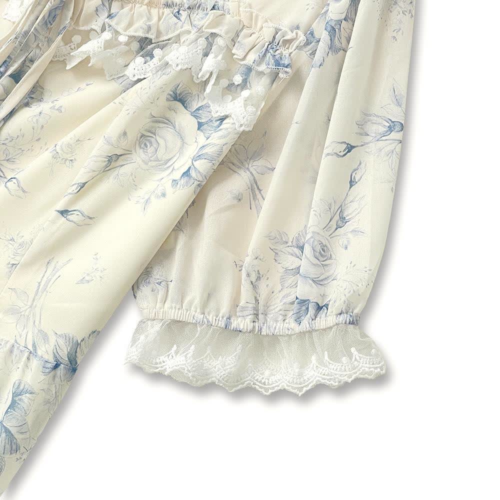 Plusock Square Neck Puff Short Sleeve Lace Trim Tiered Summer Dress - image 3