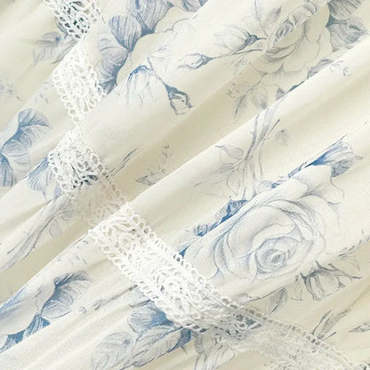 Plusock Square Neck Puff Short Sleeve Lace Trim Tiered Summer Dress - image 4