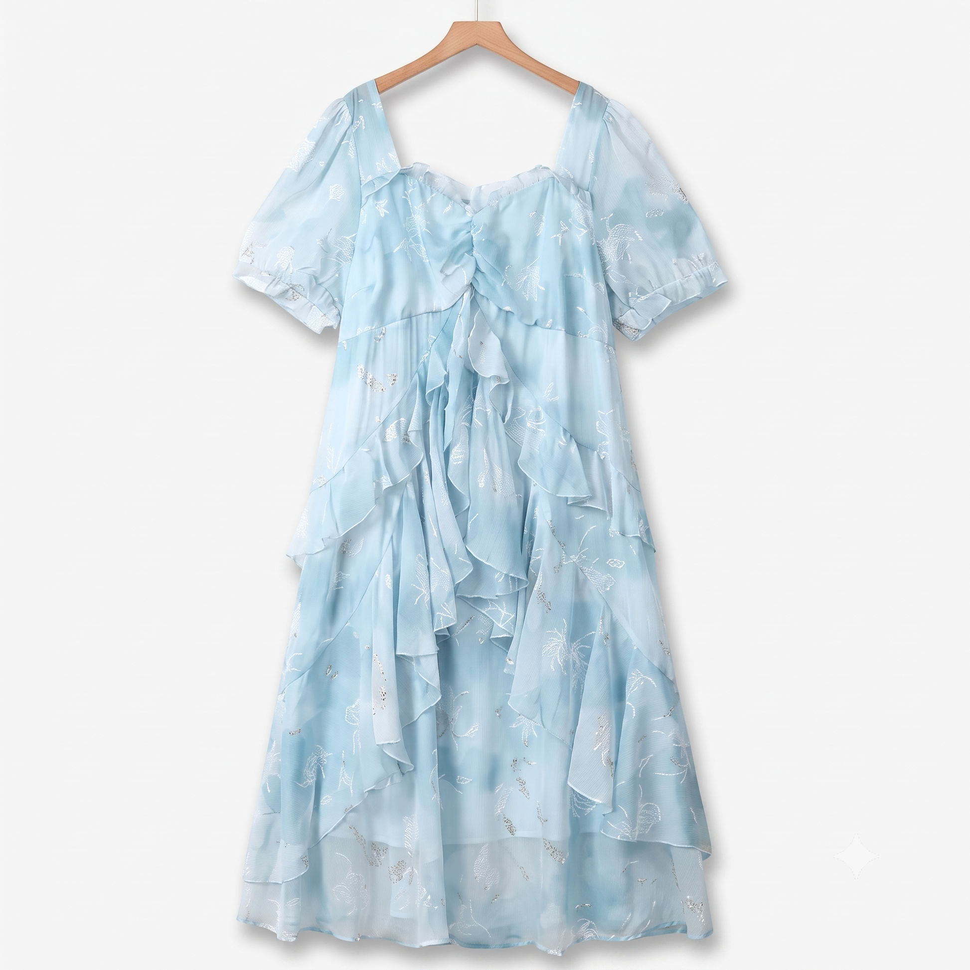 Plusock Plus Size Lightweight Puff Short Sleeve Summer Dresses – plusock