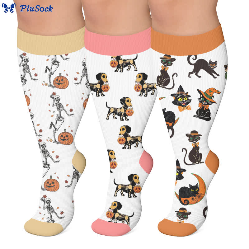 Plusock Plus Size Festive Pet Compression Socks - image 0
