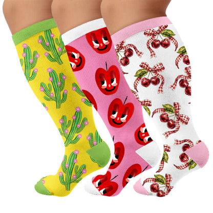 Plusock Plus Size Cactus Pop Compression Socks - image 7