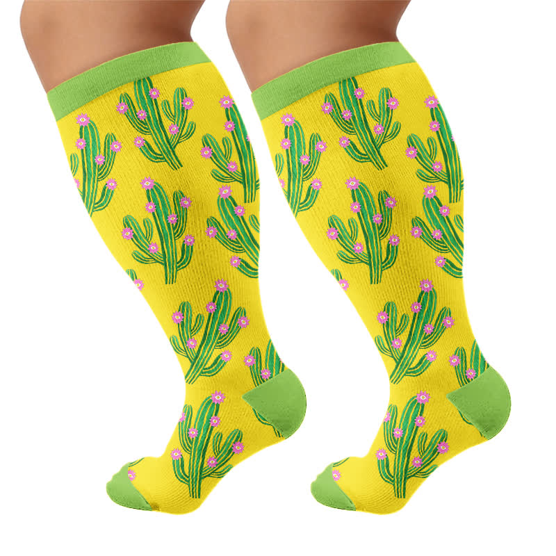 Plusock Plus Size Cactus Pop Compression Socks - image 8