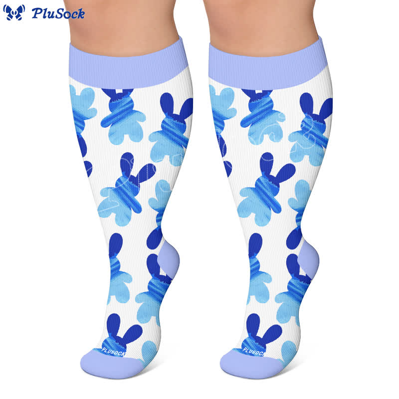 Plusock Plus Size Patchwork Rabbit Compression Socks - image 4