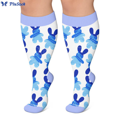 Plusock Plus Size Patchwork Rabbit Compression Socks - image 4