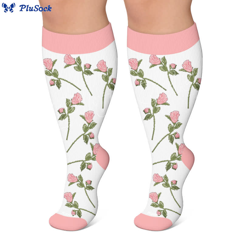 Plusock Plus Size Rose Garden Compression Socks - image 5