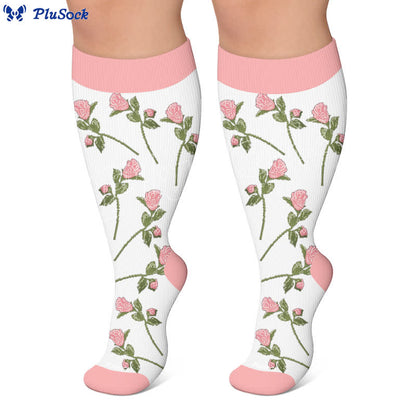 Plusock Plus Size Rose Garden Compression Socks - image 5