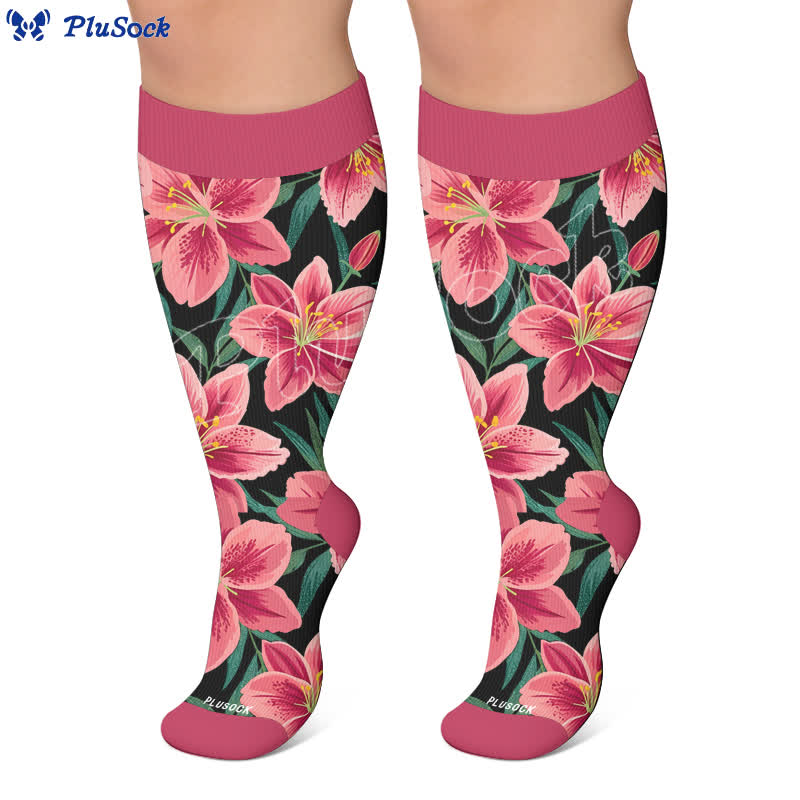 Plusock Plus Size Rose Garden Compression Socks - image 4