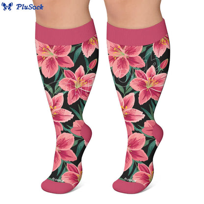 Plusock Plus Size Rose Garden Compression Socks - image 4