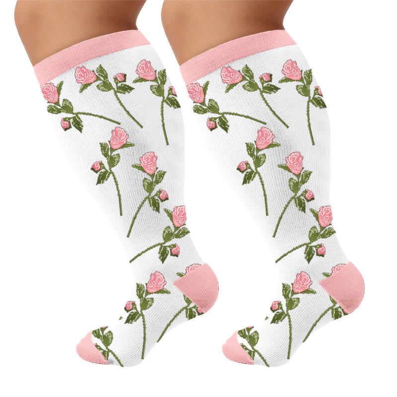 Plusock Plus Size Rose Garden Compression Socks - image 9