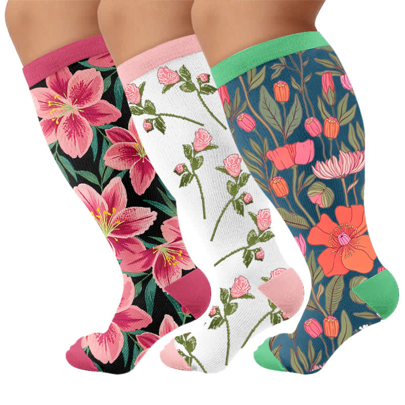 Plusock Plus Size Rose Garden Compression Socks - image 7