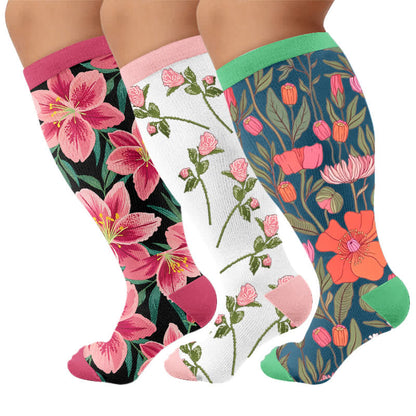 Plusock Plus Size Rose Garden Compression Socks - image 7