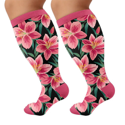 Plusock Plus Size Rose Garden Compression Socks - image 8