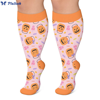 Plusock Plus Size Ghost Pumpkin Compression Socks - image 7