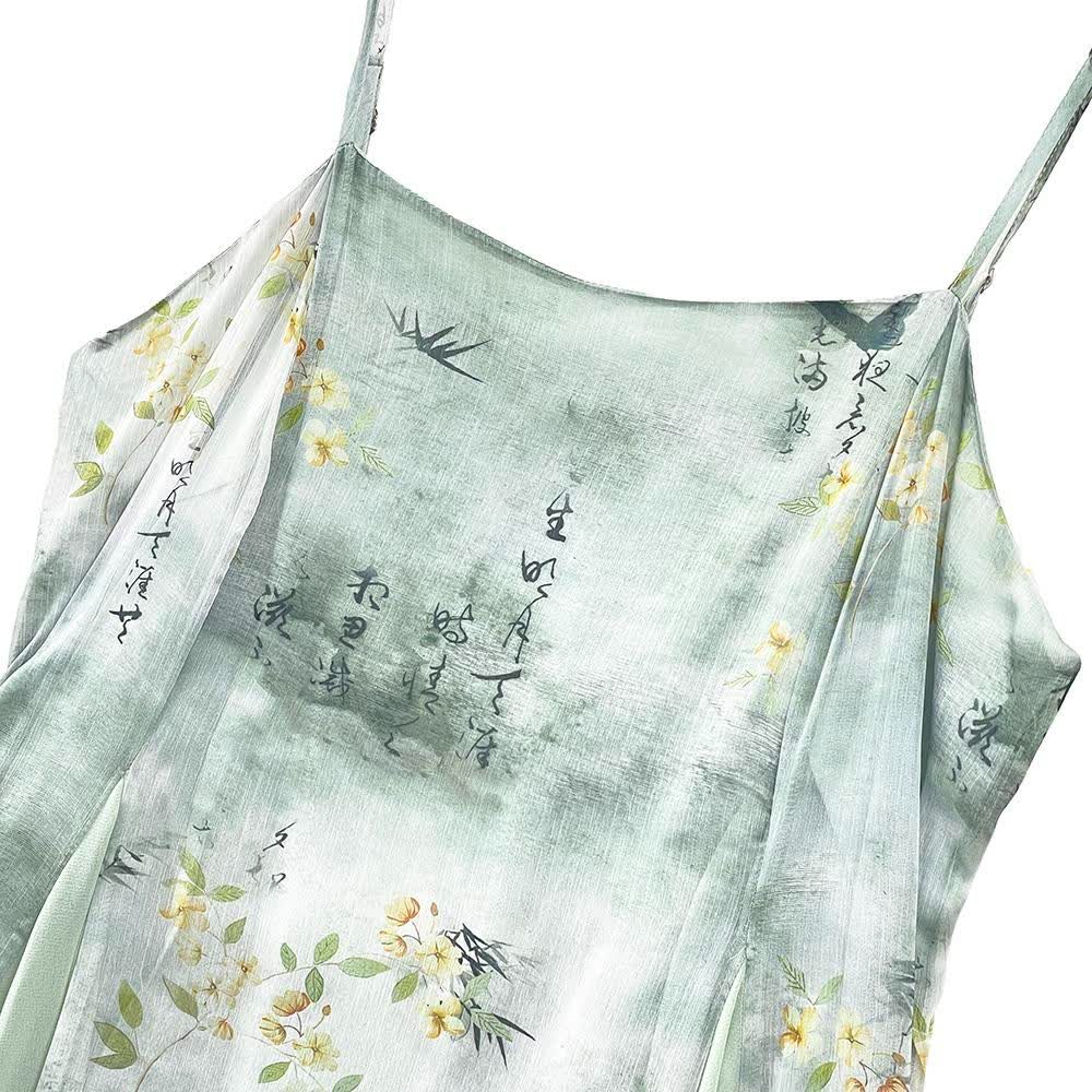 Plusock Plus Size Sheer Cardigan & Ink Floral Print Cami Dress Summer Set - image 3