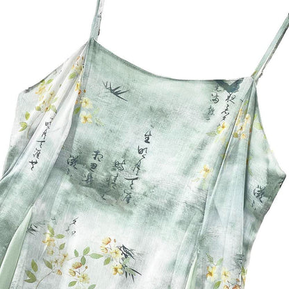 Plusock Plus Size Sheer Cardigan & Ink Floral Print Cami Dress Summer Set - image 3