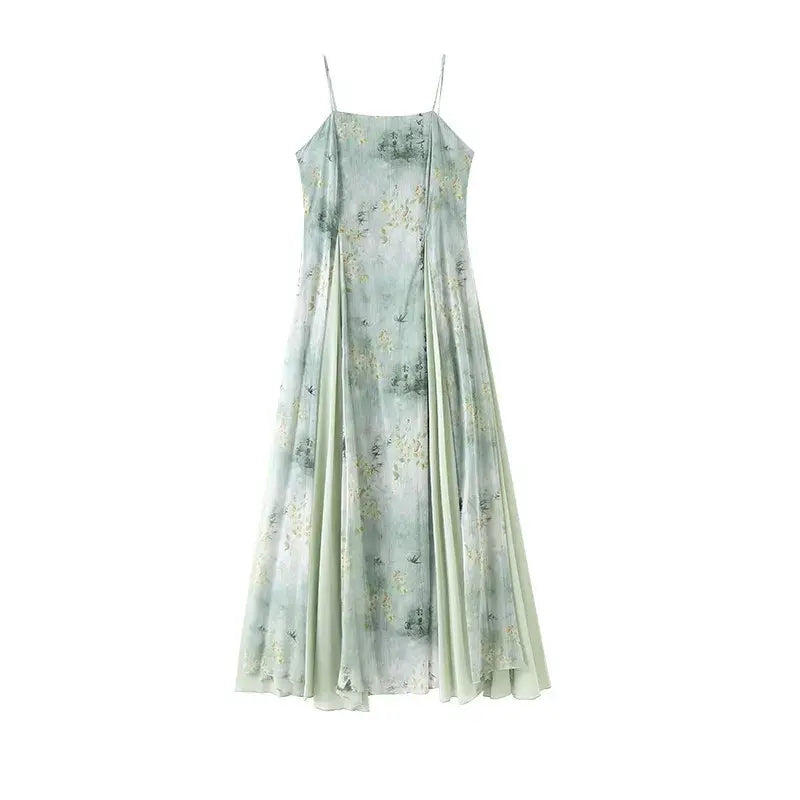 Plusock Plus Size Sheer Cardigan & Ink Floral Print Cami Dress Summer Set - Midi Dress - 6XL - image 2