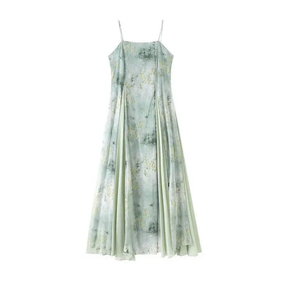 Plusock Plus Size Sheer Cardigan & Ink Floral Print Cami Dress Summer Set - Midi Dress - 6XL - image 2