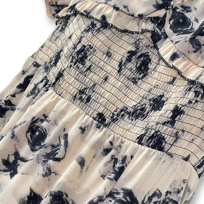 Plusock Plus Size Floral Empire Waist  Square Neck Puff Sleeve Summer Dress - image 5