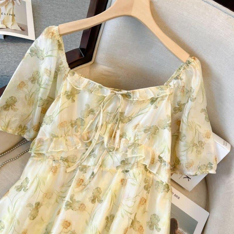 Plusock Plus Size  Floral Square Neck Tiered Empire Waist Summer Dress - image 2