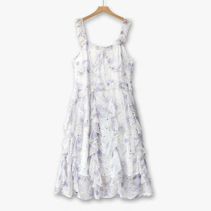 Plusock Plus Size Floral Tiered Ruffle Dress and Sheer Cardigan Summer Set - image 1
