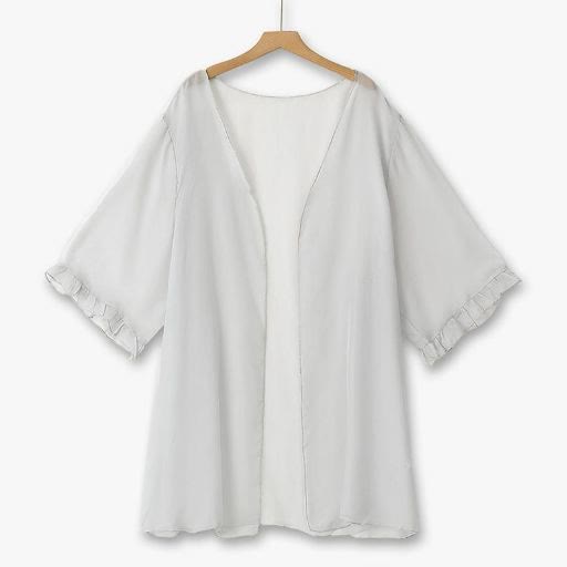 Plusock Plus Size Floral Tiered Ruffle Dress and Sheer Cardigan Summer Set - image 2