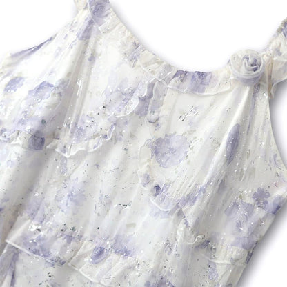 Plusock Plus Size Floral Tiered Ruffle Dress and Sheer Cardigan Summer Set - image 4
