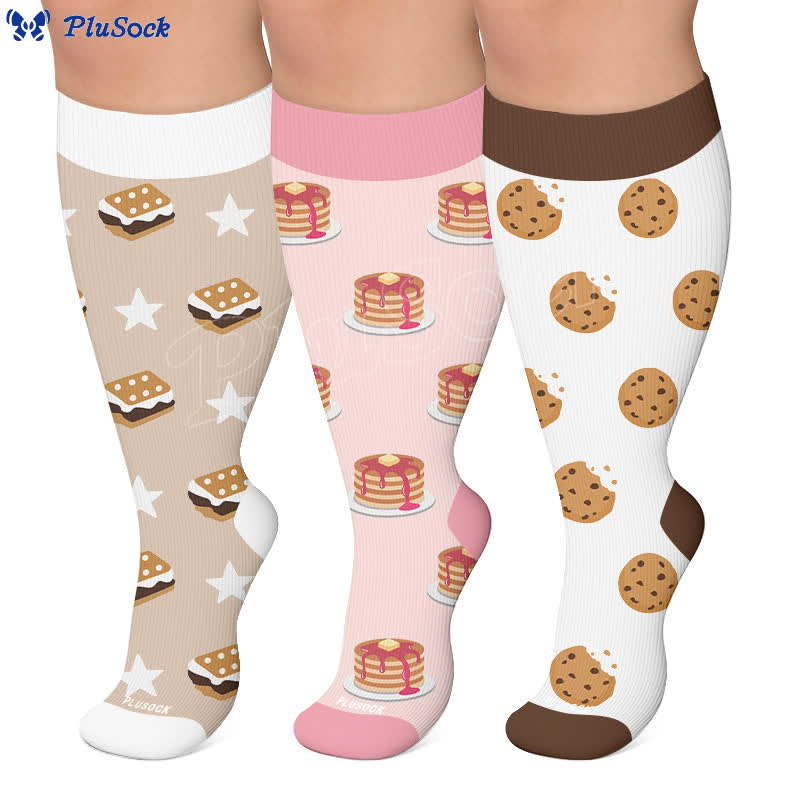 Plusock Plus Size Pancake Cookie Compression Socks - image 0
