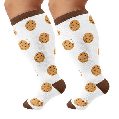 Plusock Plus Size Pancake Cookie Compression Socks - White - 4XL - image 7
