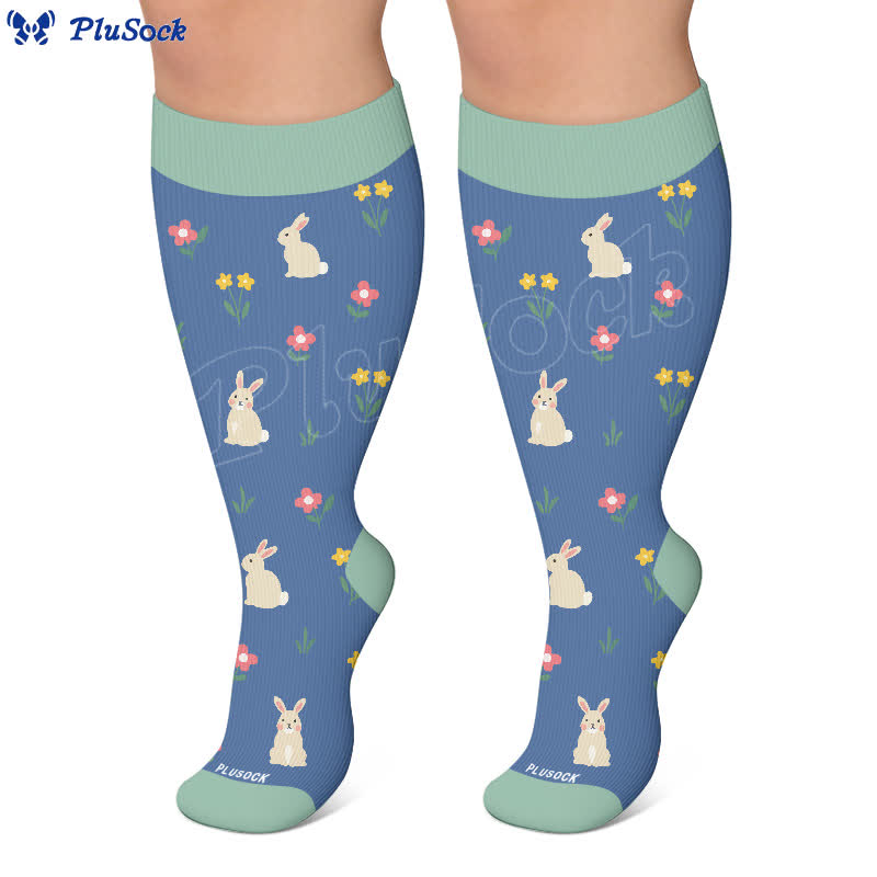Plusock Plus Size Bunny Bloom Compression Socks - image 6