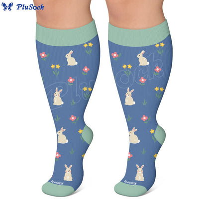 Plusock Plus Size Bunny Bloom Compression Socks - image 6