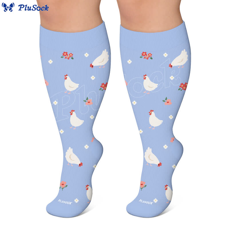 Plusock Plus Size Bunny Bloom Compression Socks - image 10