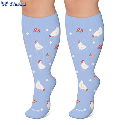 Plusock Plus Size Bunny Bloom Compression Socks - image 10