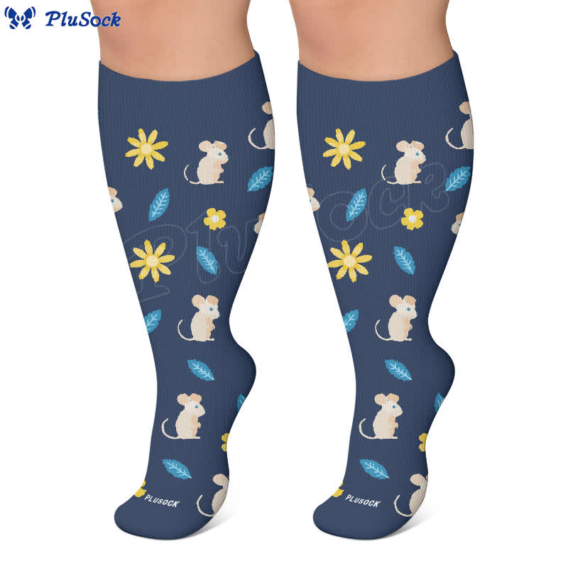 Plusock Plus Size Bunny Bloom Compression Socks - image 8