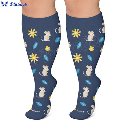 Plusock Plus Size Bunny Bloom Compression Socks - image 8