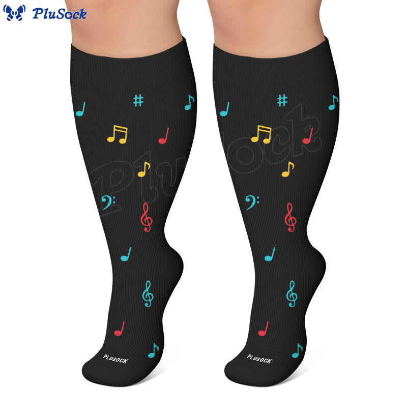 Plusock Plus Size Music Robot Compression Socks - image 8
