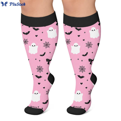 Plusock Plus Size Ghost Cat Compression Socks - image 8