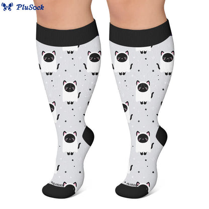 Plusock Plus Size Ghost Cat Compression Socks - image 6
