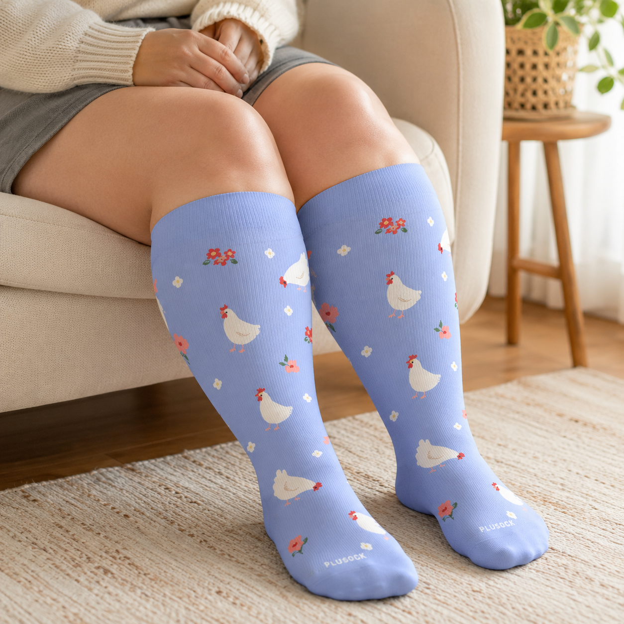Plusock Plus Size Bunny Bloom Compression Socks - image 2