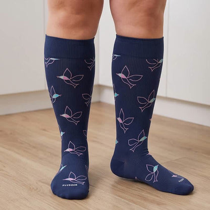 Plusock Plus Size Dragonfly Bird Compression Socks - image 3