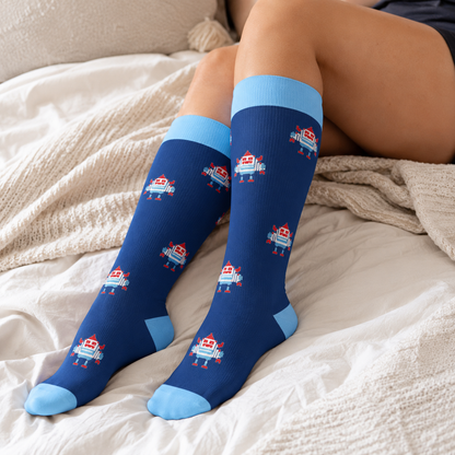 Plusock Plus Size Music Robot Compression Socks - image 3