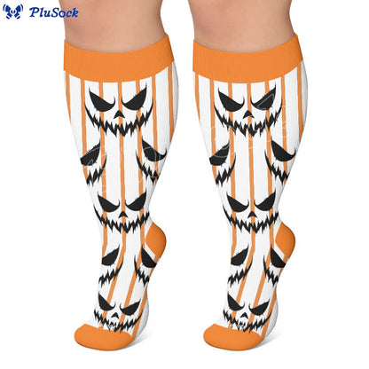 Plusock Plus Size Black Cat Bat Compression Socks - image 4
