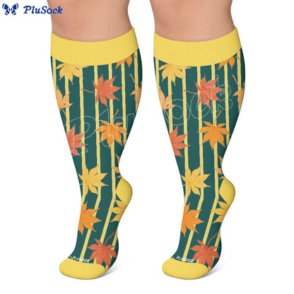 Plusock Plus Size Black Cat Bat Compression Socks - image 6