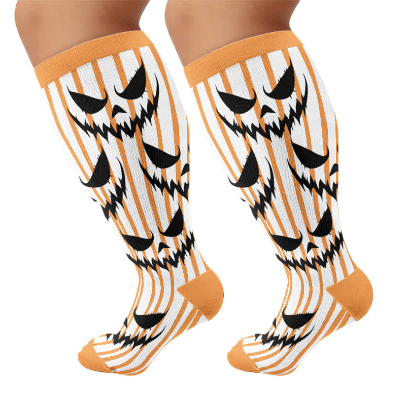 Plusock Plus Size Black Cat Bat Compression Socks - image 8